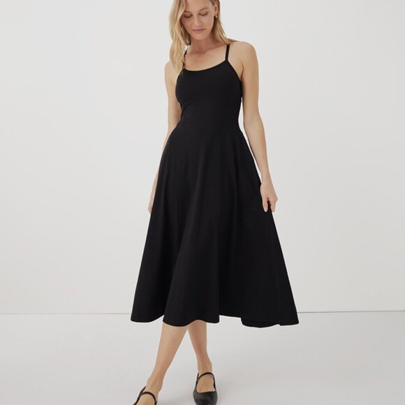 Organic Cotton Fit and Flare Midi Dress PACT - Picture 7 of 9